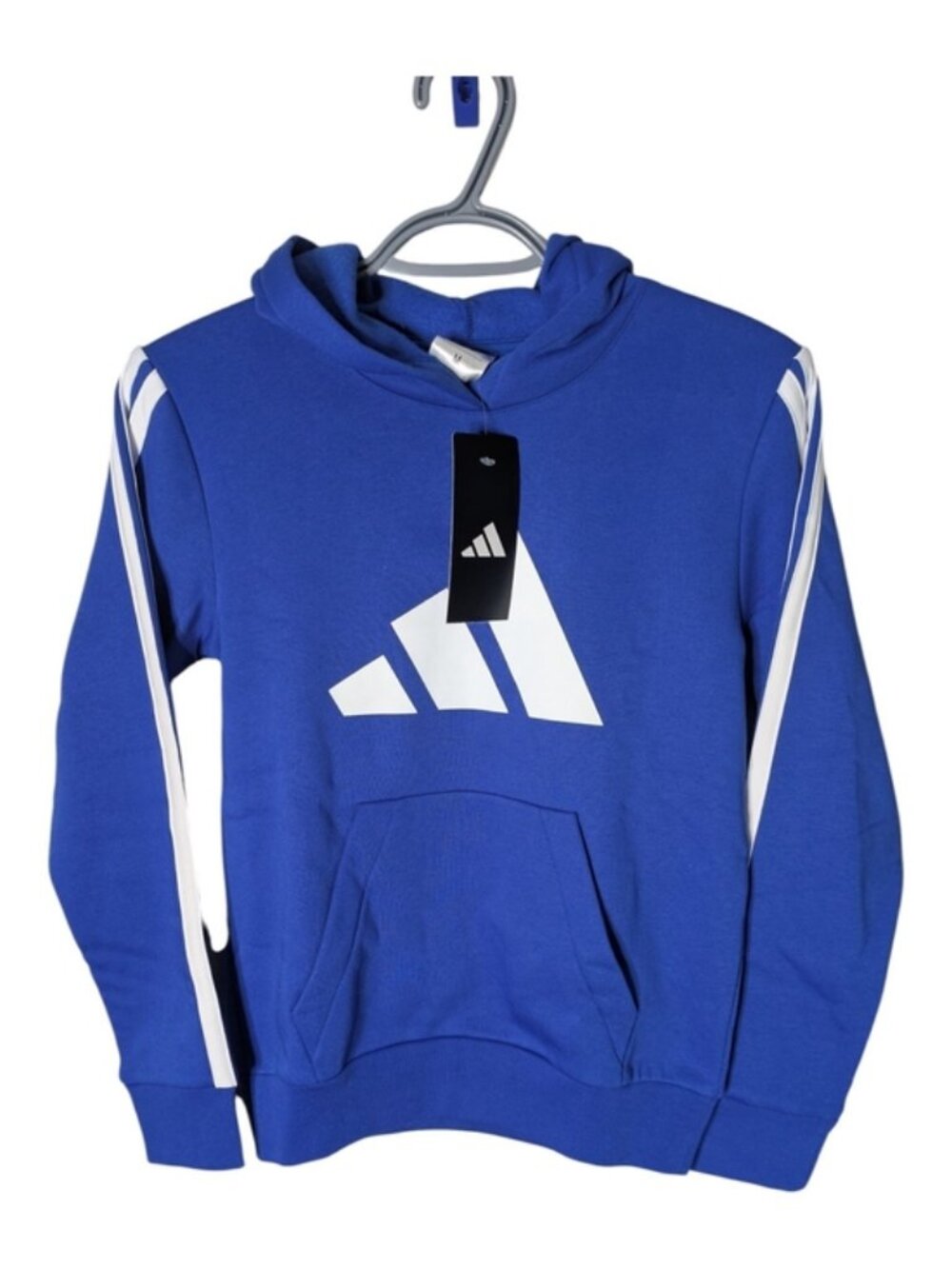 NWT Adidas Essentials Kids Hoodie Royal Blue Size Medium (10/12)